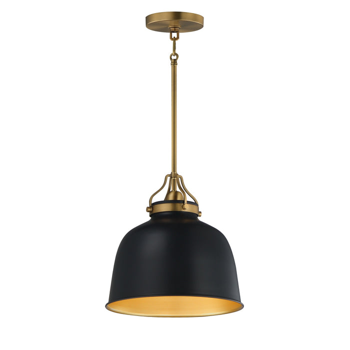 Myhouse Lighting Maxim - 21424BKNAB - One Light Pendant - Hollis - Natural Aged Brass