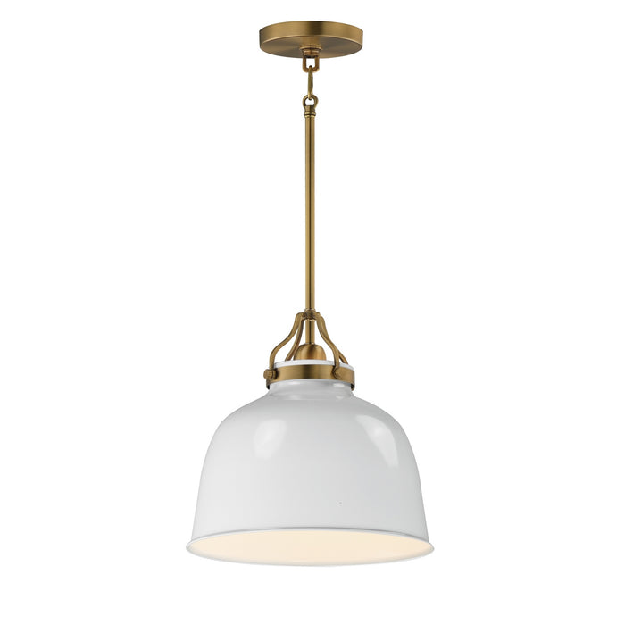 Myhouse Lighting Maxim - 21424GWNAB - One Light Pendant - Hollis - Natural Aged Brass