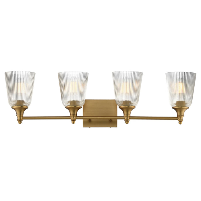 Myhouse Lighting Maxim - 21544CRNAB - Four Light Bath Vanity - Julip - Natural Aged Brass