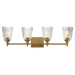 Myhouse Lighting Maxim - 21544CRNAB - Four Light Bath Vanity - Julip - Natural Aged Brass