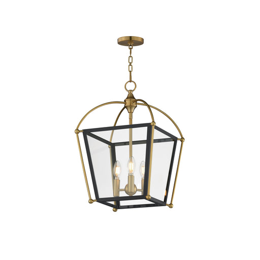 Myhouse Lighting Maxim - 22522BKNAB - Three Light Foyer Pendant - McCadden - Black / Natural Aged Brass