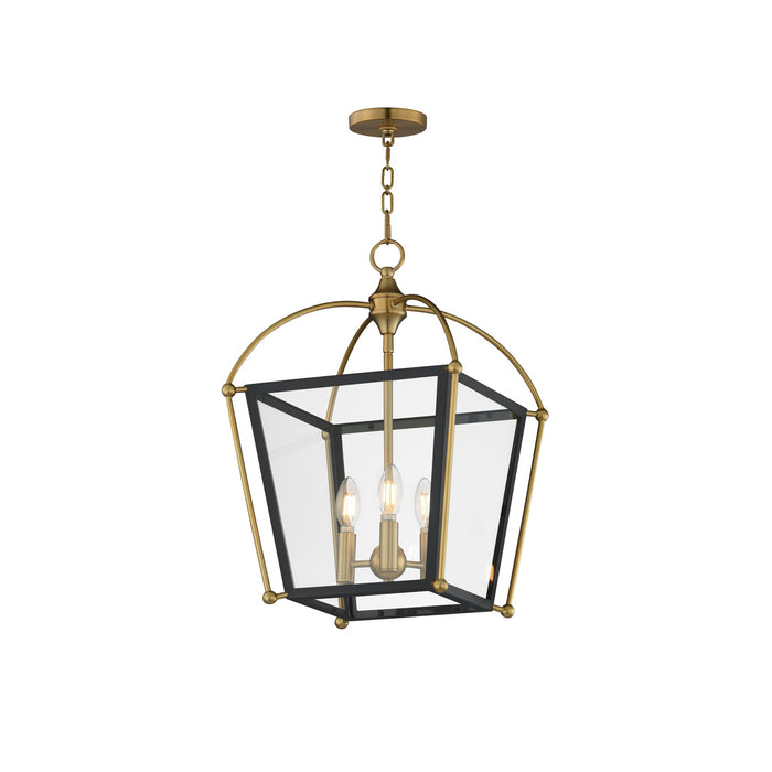 Myhouse Lighting Maxim - 22522BKNAB - Three Light Foyer Pendant - McCadden - Black / Natural Aged Brass