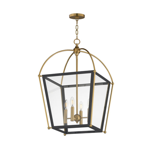 Myhouse Lighting Maxim - 22524BKNAB - Four Light Pendant - McCadden - Black / Natural Aged Brass
