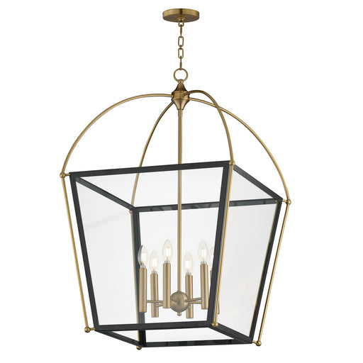 Myhouse Lighting Maxim - 22526BKNAB - Six Light Pendant - McCadden - Black / Natural Aged Brass