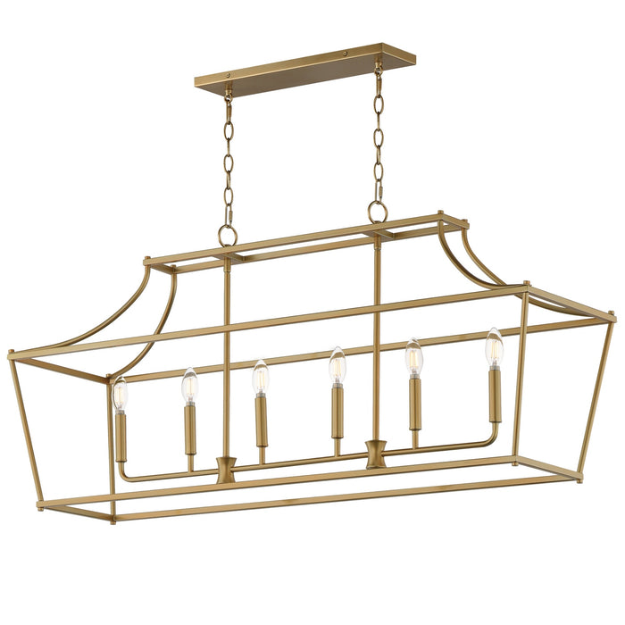 Myhouse Lighting Maxim - 25317NAB - Six Light Linear Pendant - Clifton - Natural Aged Brass