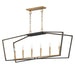 Myhouse Lighting Maxim - 28616BKNAB - Six Light Linear Pendant - Melrose - Black / Natural Aged Brass