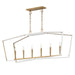 Myhouse Lighting Maxim - 28616WTNAB - Six Light Linear Pendant - Melrose - White/Natural Aged Brass