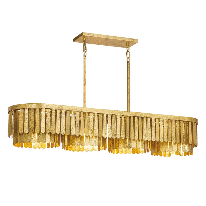 Myhouse Lighting Maxim - 28768GL - Four Light Linear Chandelier - Regalia - Gold Leaf