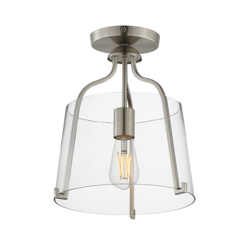Myhouse Lighting Maxim - 5681CLSN - One Light Semi-Flush Mount - Bellmore - Satin Nickel