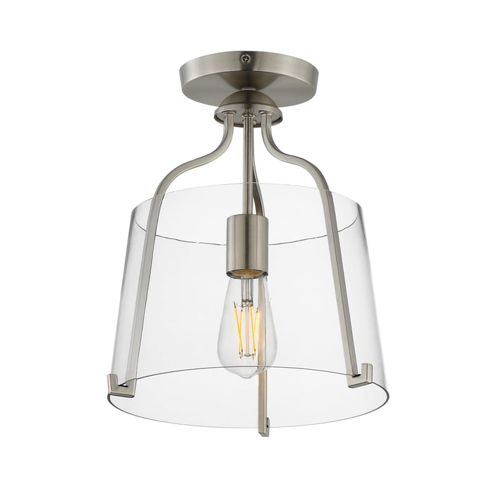 Myhouse Lighting Maxim - 5681CLSN - One Light Semi-Flush Mount - Bellmore - Satin Nickel