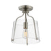 Myhouse Lighting Maxim - 5681CLSN - One Light Semi-Flush Mount - Bellmore - Satin Nickel