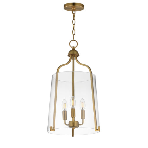 Myhouse Lighting Maxim - 5683CLNAB - Three Light Foyer Pendant - Bellmore - Natural Aged Brass