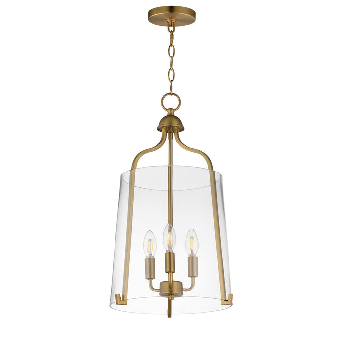 Myhouse Lighting Maxim - 5683CLNAB - Three Light Foyer Pendant - Bellmore - Natural Aged Brass
