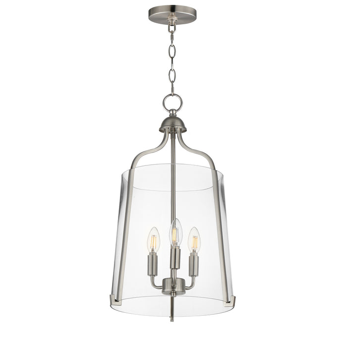 Myhouse Lighting Maxim - 5683CLSN - Three Light Foyer Pendant - Bellmore - Satin Nickel