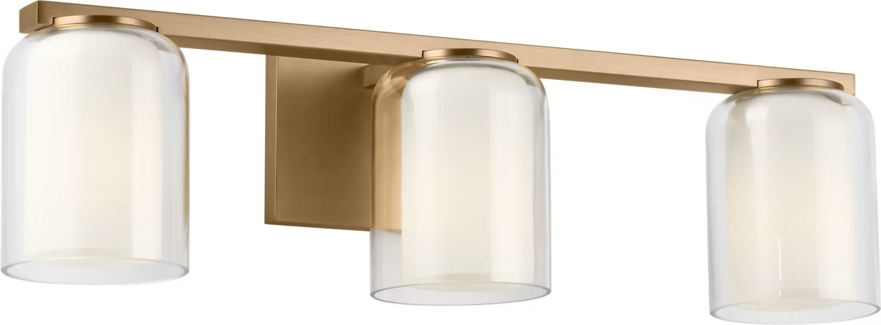 Myhouse Lighting Visual Comfort Studio - SCDJVN131SBCGMG - Three Light Vanity - Holden - Satin Brass