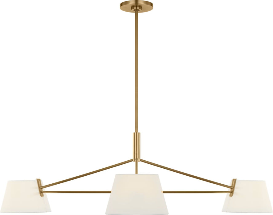 Myhouse Lighting Visual Comfort Studio - SCRJCH198EBSWL - Three Light Chandelier - Hale - Estate Brass