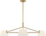 Myhouse Lighting Visual Comfort Studio - SCRJCH198EBSWL - Three Light Chandelier - Hale - Estate Brass
