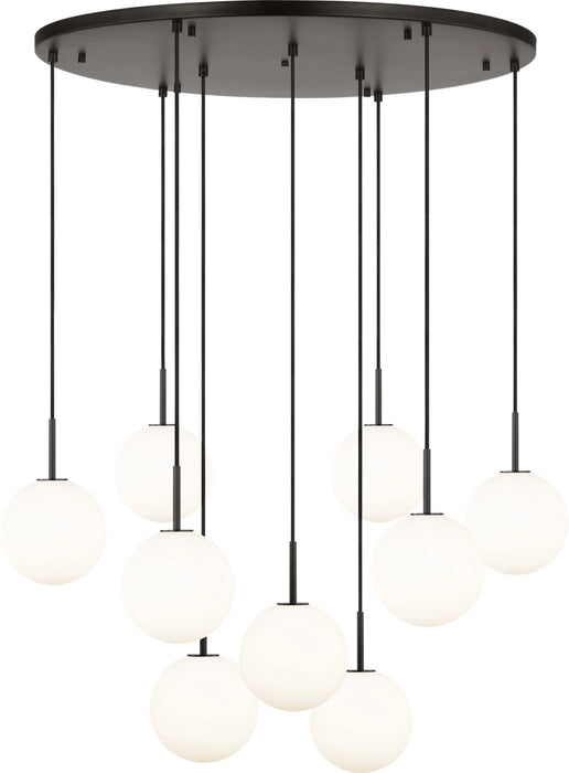Myhouse Lighting Visual Comfort Studio - SCRJCH206AIOEG - Nine Light Chandelier - Sorelle - Aged Iron