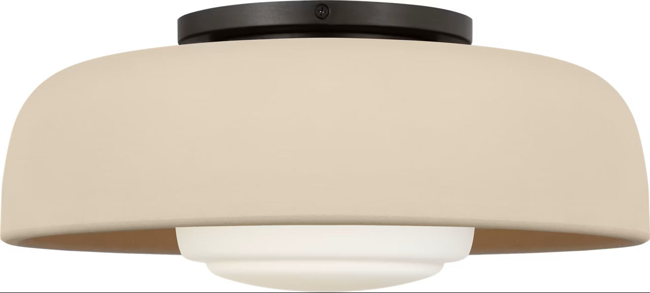 Myhouse Lighting Visual Comfort Studio - SCRJFM169AIISOEG - One Light Flush Mount - Liora - Aged Iron