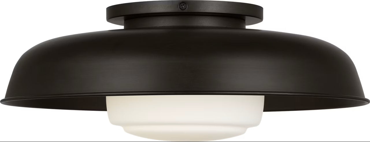 Myhouse Lighting Visual Comfort Studio - SCRJFM169AIOEG - One Light Flush Mount - Liora - Aged Iron