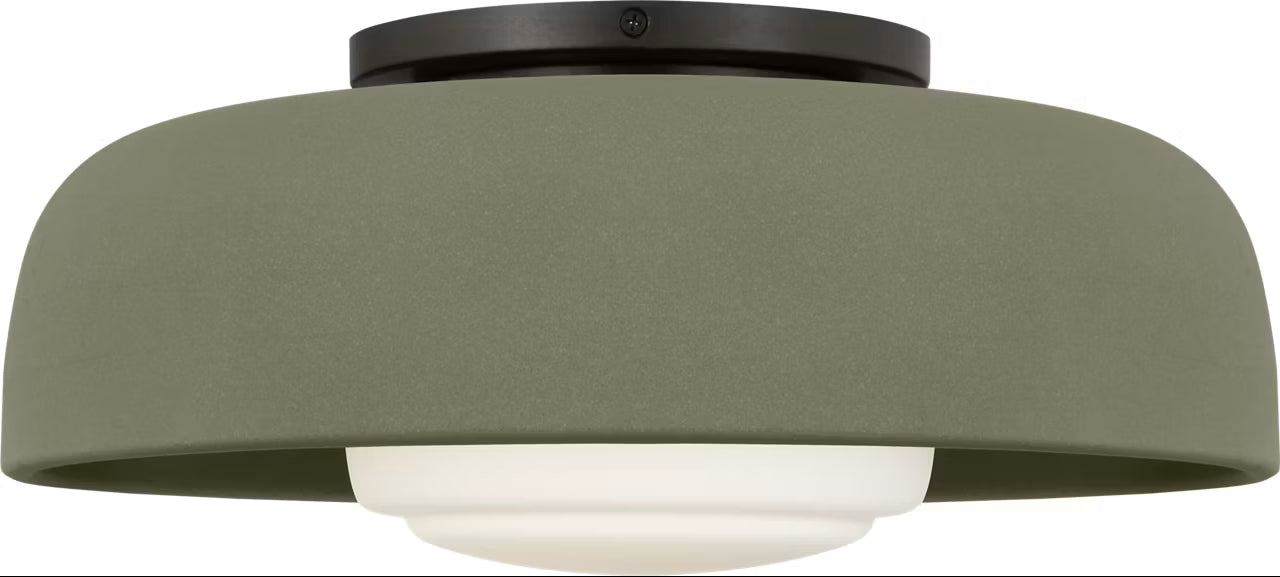 Myhouse Lighting Visual Comfort Studio - SCRJFM169AISSOEG - One Light Flush Mount - Liora - Aged Iron