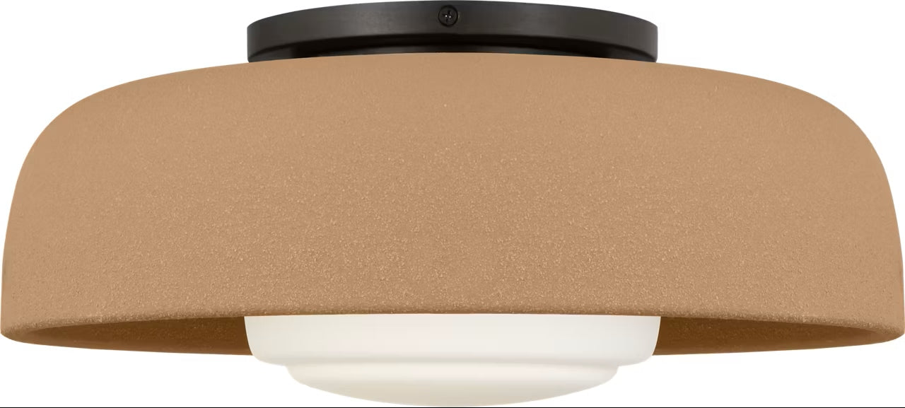 Myhouse Lighting Visual Comfort Studio - SCRJFM169AITSOEG - One Light Flush Mount - Liora - Aged Iron