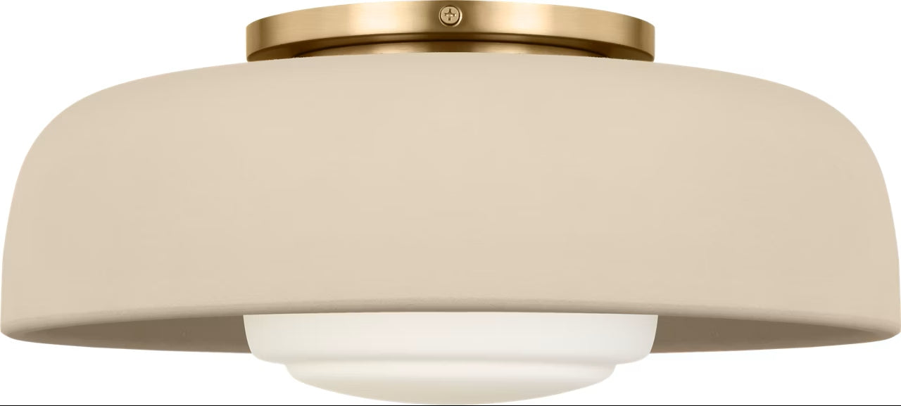 Myhouse Lighting Visual Comfort Studio - SCRJFM169EBSISOEG - One Light Flush Mount - Liora - Estate Brass