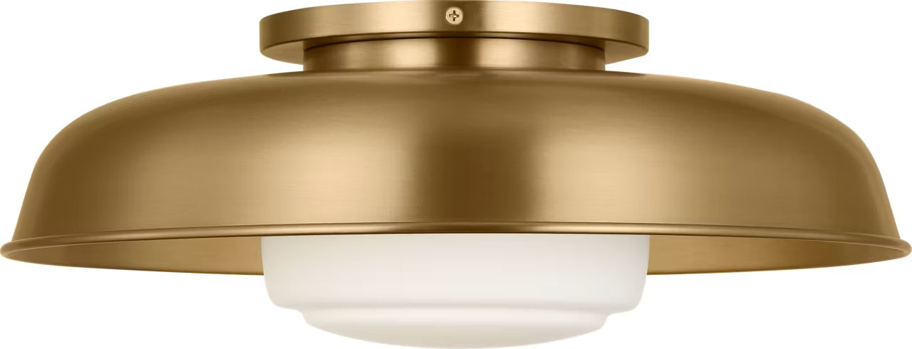 Myhouse Lighting Visual Comfort Studio - SCRJFM169EBSOEG - One Light Flush Mount - Liora - Estate Brass