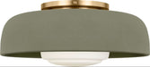Myhouse Lighting Visual Comfort Studio - SCRJFM169EBSSSOEG - One Light Flush Mount - Liora - Estate Brass