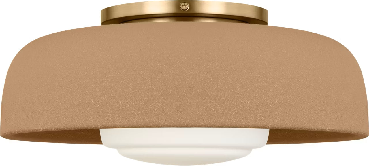 Myhouse Lighting Visual Comfort Studio - SCRJFM169EBSTSOEG - One Light Flush Mount - Liora - Estate Brass