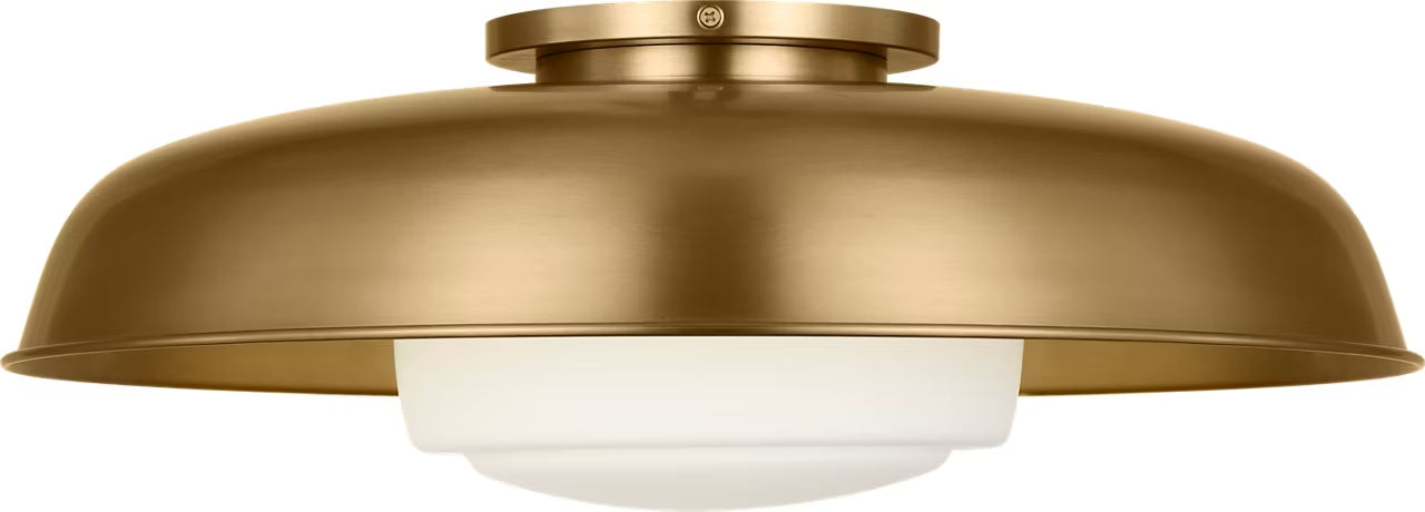 Myhouse Lighting Visual Comfort Studio - SCRJFM170EBSOEG - One Light Flush Mount - Liora - Estate Brass