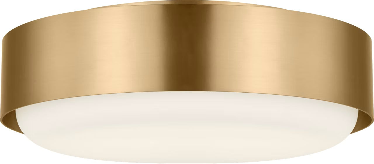 Myhouse Lighting Visual Comfort Studio - SCRJFM186EBSOEG - Two Light Flush Mount - Aurelle - Estate Brass