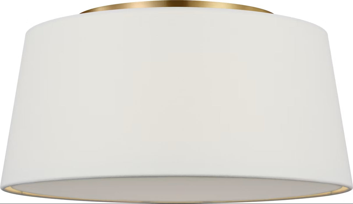 Myhouse Lighting Visual Comfort Studio - SCRJFM196EBSWL - Three Light Flush Mount - Hale - Estate Brass