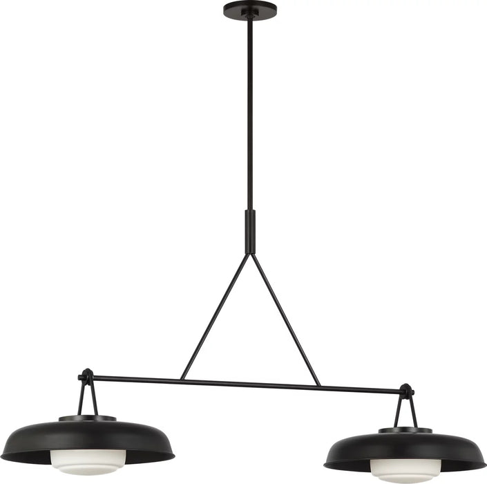 Myhouse Lighting Visual Comfort Studio - SCRJLS171AIOEG - Two Light Linear Chandelier - Liora - Aged Iron