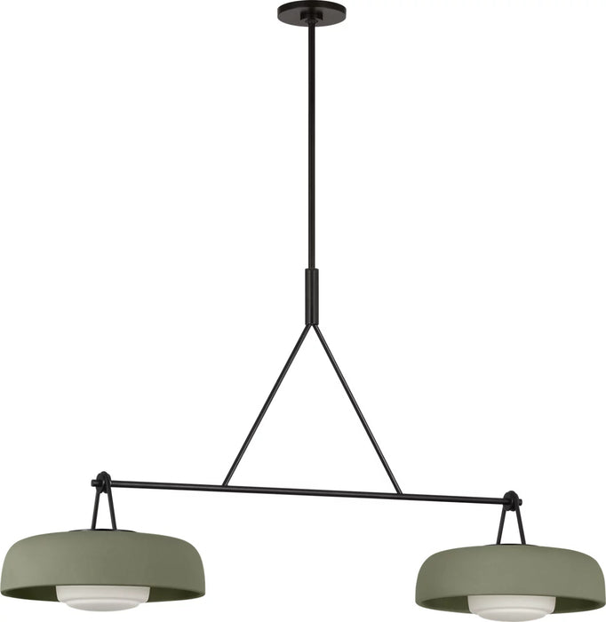 Myhouse Lighting Visual Comfort Studio - SCRJLS171AISSOEG - Two Light Linear Chandelier - Liora - Aged Iron