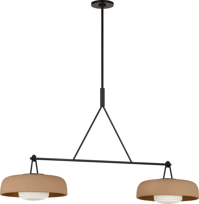 Myhouse Lighting Visual Comfort Studio - SCRJLS171AITSOEG - Two Light Linear Chandelier - Liora - Aged Iron