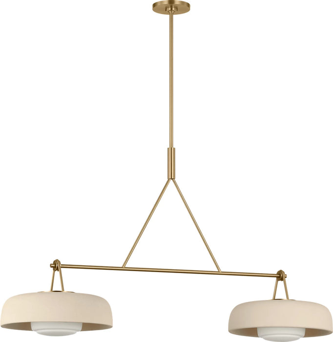 Myhouse Lighting Visual Comfort Studio - SCRJLS171EBSISOEG - Two Light Linear Chandelier - Liora - Estate Brass