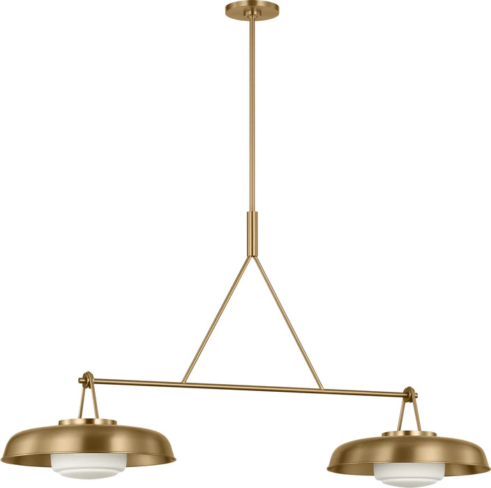 Myhouse Lighting Visual Comfort Studio - SCRJLS171EBSOEG - Two Light Linear Chandelier - Liora - Estate Brass