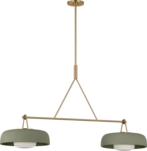 Myhouse Lighting Visual Comfort Studio - SCRJLS171EBSSSOEG - Two Light Linear Chandelier - Liora - Estate Brass
