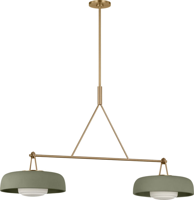 Myhouse Lighting Visual Comfort Studio - SCRJLS171EBSSSOEG - Two Light Linear Chandelier - Liora - Estate Brass