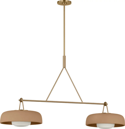 Myhouse Lighting Visual Comfort Studio - SCRJLS171EBSTSOEG - Two Light Linear Chandelier - Liora - Estate Brass