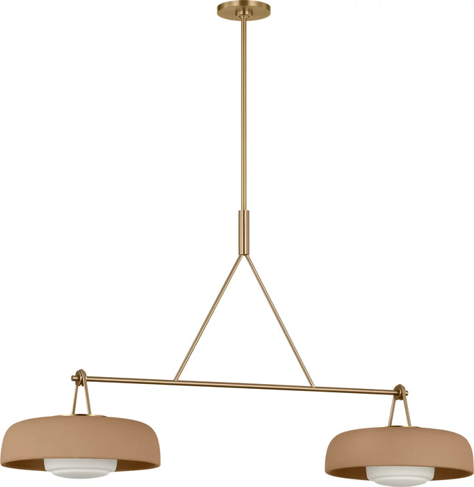 Myhouse Lighting Visual Comfort Studio - SCRJLS171EBSTSOEG - Two Light Linear Chandelier - Liora - Estate Brass