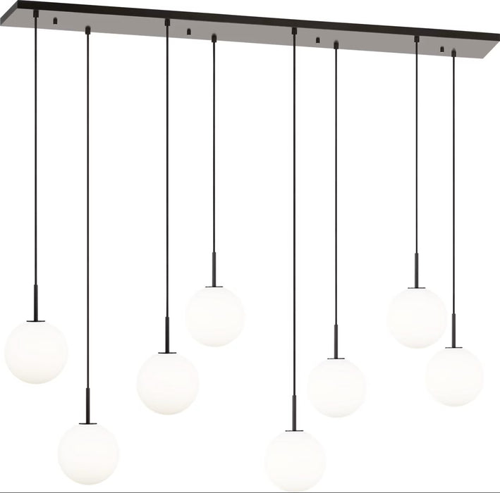 Myhouse Lighting Visual Comfort Studio - SCRJLS207AIOEG - Eight Light Linear Chandelier - Sorelle - Aged Iron