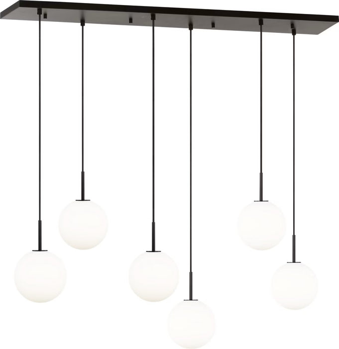 Myhouse Lighting Visual Comfort Studio - SCRJLS208AIOEG - Six Light Linear Chandelier - Sorelle - Aged Iron