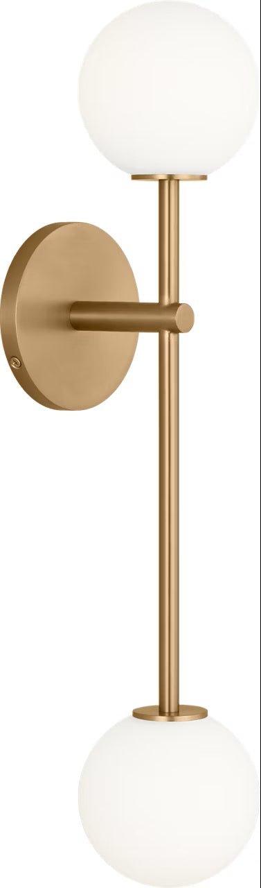 Myhouse Lighting Visual Comfort Studio - SCRJWS185EBSOEG - Two Light Wall Sconce - Sorelle - Estate Brass