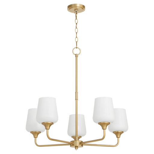 Myhouse Lighting Quorum - 6313-5-280 - Five Light Chandelier - Raymond - Aged Brass