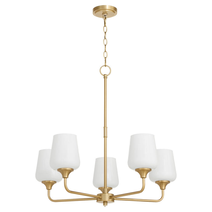 Myhouse Lighting Quorum - 6313-5-280 - Five Light Chandelier - Raymond - Aged Brass