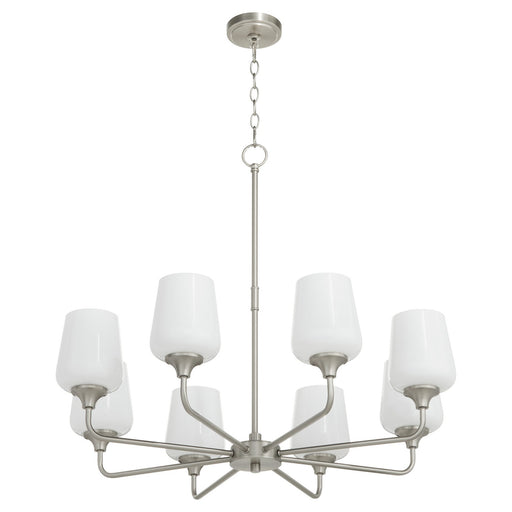 Myhouse Lighting Quorum - 6313-8-265 - Eight Light Chandelier - Raymond - Satin Nickel