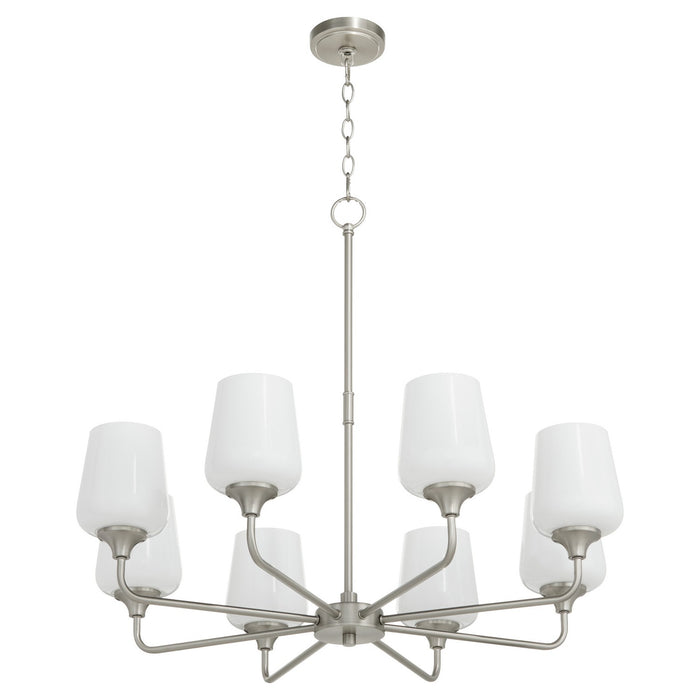 Myhouse Lighting Quorum - 6313-8-265 - Eight Light Chandelier - Raymond - Satin Nickel