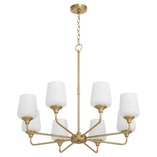Myhouse Lighting Quorum - 6313-8-280 - Eight Light Chandelier - Raymond - Aged Brass